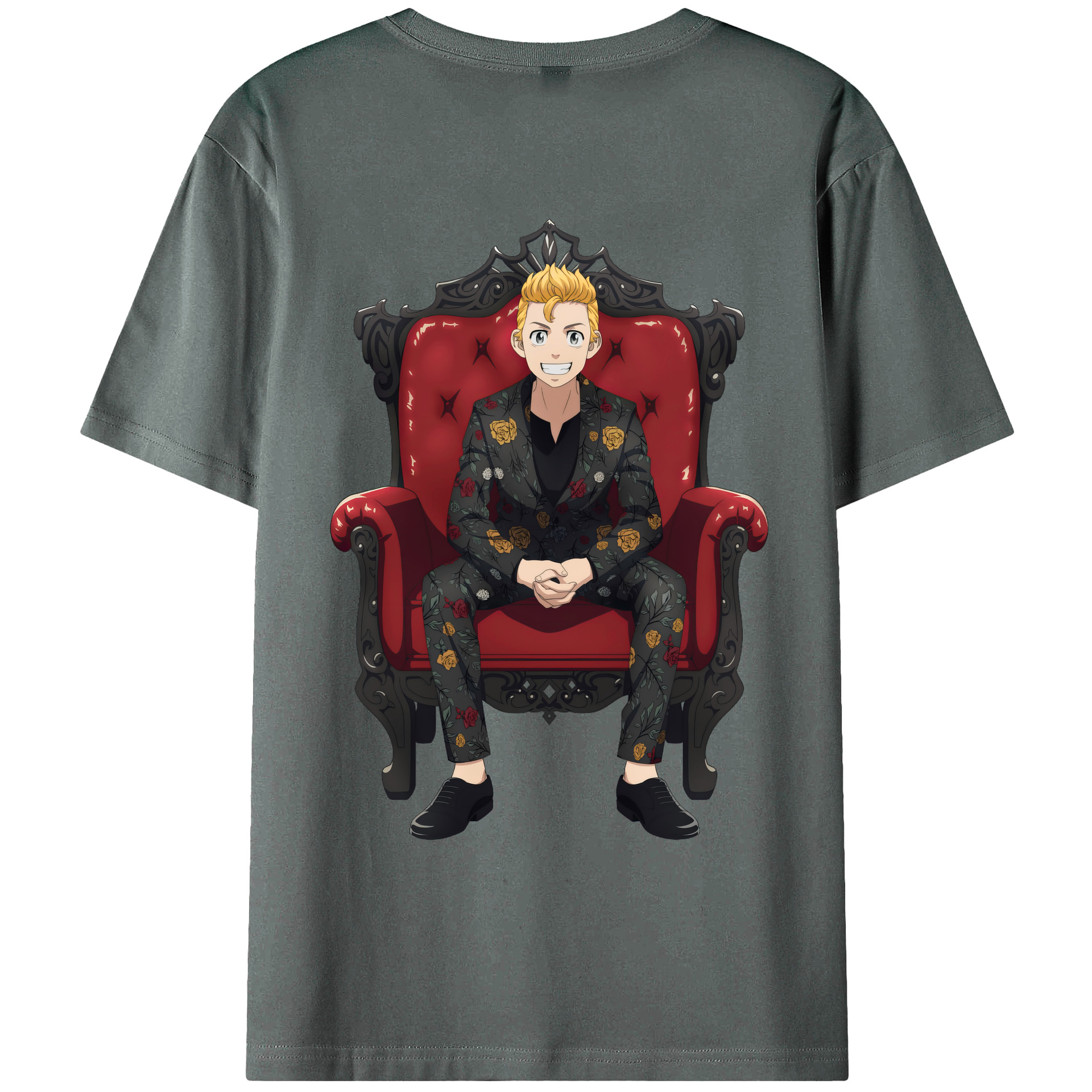 （画像用） 東京リベンジャーズ Tokyo Revengers 綿100％ メンズ半袖Tシャツ（バックプリント） 通気性